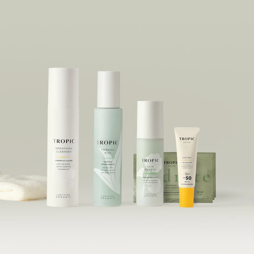 Natural skincare products used in Karen Maria's holistic beauty treatments in Tenerife